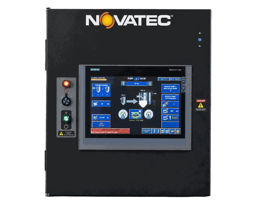 Novatec control cabinet with operator interface